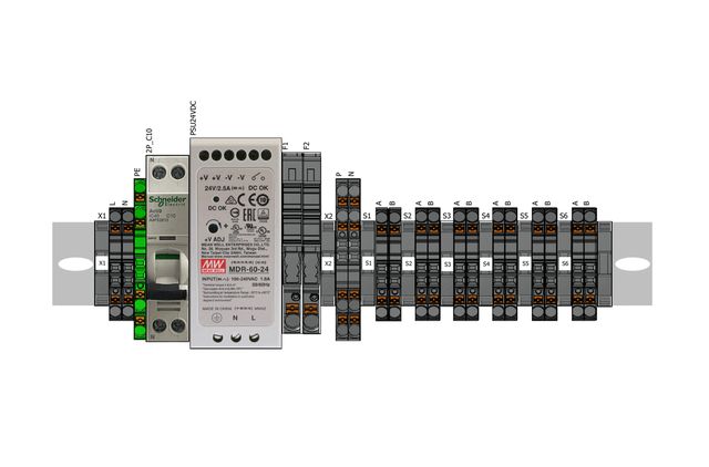 DIN-rail layout drawing