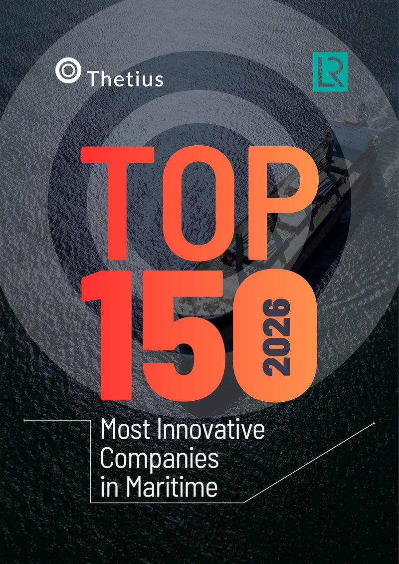 Thetius Top 150 2026 report cover: Most Innovative Companies in Maritime